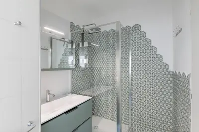 a bathroom with a shower and a sink at iFlat Trevi Charm, Elegant & Comfy Roman Escape in Rome