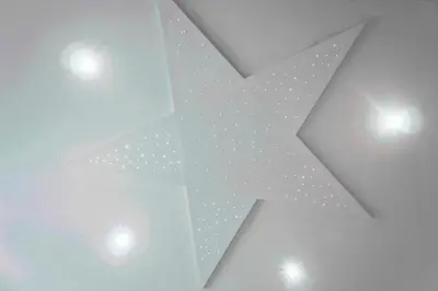 a ceiling with white lights in a room at Stardust Rome Guest House in Rome