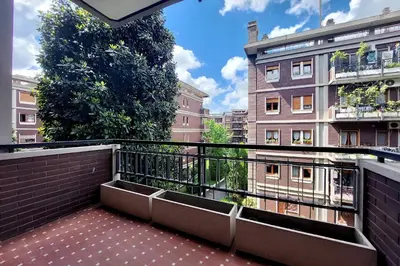 a balcony with a view of a building at Fossato Di Vico in Rome