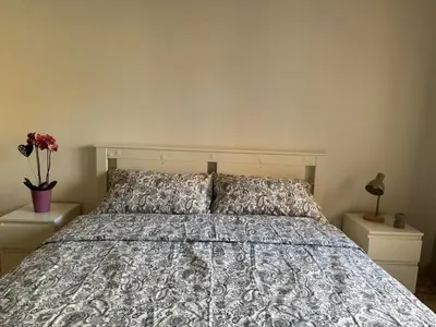 a bedroom with a bed with two pillows at Ai Levii in Rome