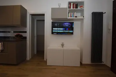 a kitchen with a sink and a tv on the wall at LG Apartment - Near Vatican City, Rome in Rome