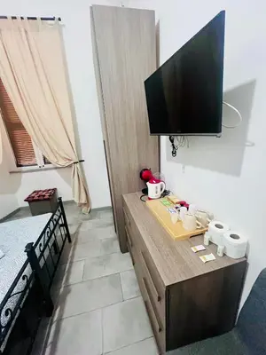 a living room with a tv on a wall at Grandis Rooms in Rome