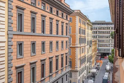an overhead view of a city street with buildings at iFlat Warm & Welcoming Little Gem in Rione Monti in Rome