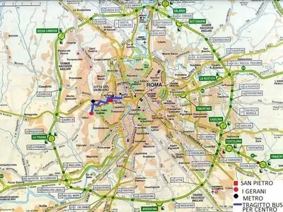 a detailed map of a city at I Gerani in Rome