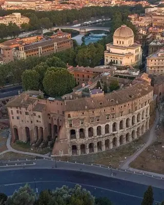 an aerial view of a large building in a city at Foro Romano Apartments D in Rome
