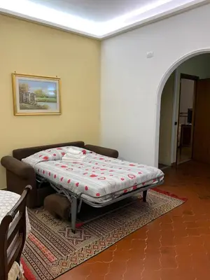 a kitchen with wooden cabinets and a sink and a microwave at Vatican Lodge in Rome