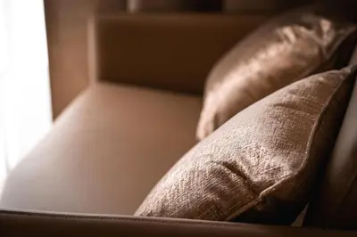 a close up of two pillows on a couch at Alma Guest House in Rome