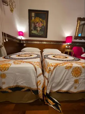 two beds sitting next to each other in a room at Chez Oriana Termini St in Rome