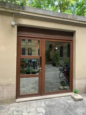 a sliding glass door of a building at Green Loft di Trastevere in Rome
