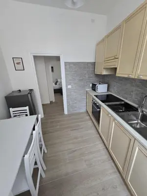 a kitchen with a sink and a counter top at Di Lollo Comfort Suites in Rome