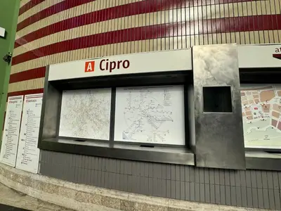 a sign on a building with a map in a window at Trionfale Guest House in Rome