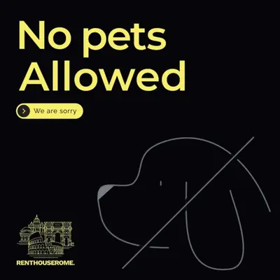 a poster of a guitar with the words no pets allowed at Urban Nest - Trastevere by RHR in Rome