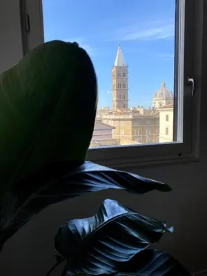 a view of a building from a window at MarbleApartment in Rome