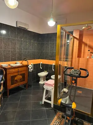 a bathroom with a shower and a toilet and a sink at Apt Aurea Luxury Pantheon View in Rome