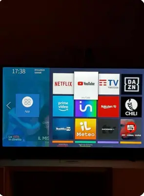 a television screen with many different logos on it at LaReginetta in Rome