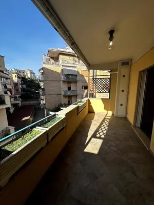 an apartment balcony with a view of a city at Dimora Battistini in Rome