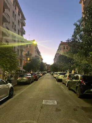 a street with cars parked on the side of the road at Incontro tra Oriente e Occidente in Rome