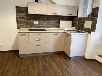 a kitchen with a sink and a counter top at Dream Forest in Rome