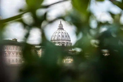a view of the us capitol building through the trees at Chat&Chill Vatican Apartment in Rome