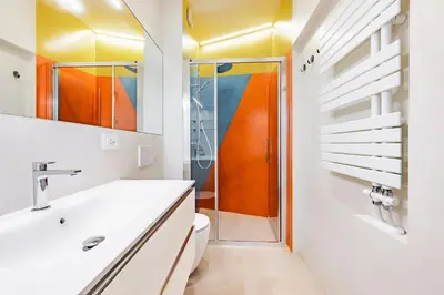 a bathroom with a sink and a toilet and a shower at Skylife Garden of Olives in Rome