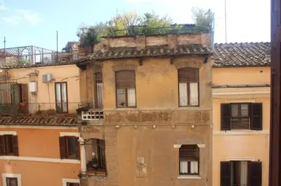 an old building with a plant on top of it at B&B Isolatiberina in Rome
