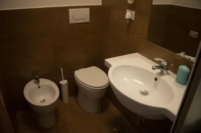 a bathroom with a toilet and a sink at Anna Guest House in Rome