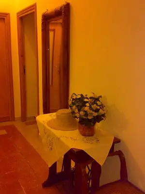 a table with a vase of flowers on it at Da Anita in Rome