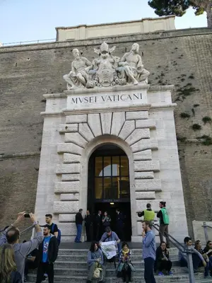 a group of people standing in front of a building at Domus Vita Romana in Rome