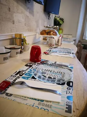 a kitchen counter with a counter top withtools on it at Landlord in Trastevere in Rome