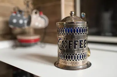 a coffee can sitting on top of a counter at Capone Al Vaticano in Rome