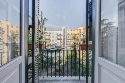 a balcony with a view of a city at Domus Eugenia in Rome
