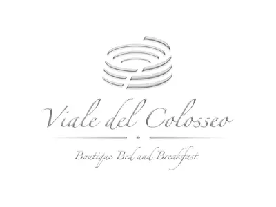 a logo for a restaurant with a swirl at Viale del Colosseo in Rome