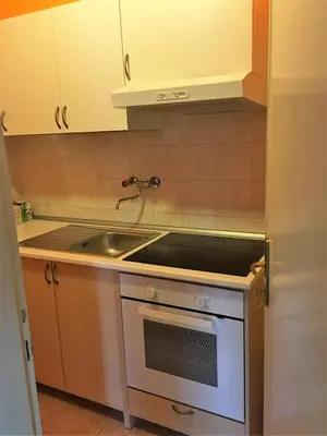 a kitchen with a sink and a stove at Domus Santa Caterina in Rome