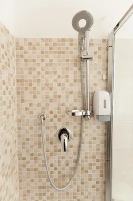 a shower with a shower head in a bathroom at Re di Luna B&B in Rome