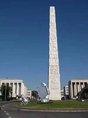 a monument in the middle of a city at Tintoretto Inn B&B in Rome