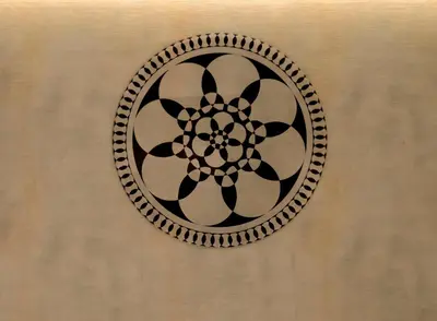 a black and white plate on a wall at Residenza Monfy in Rome