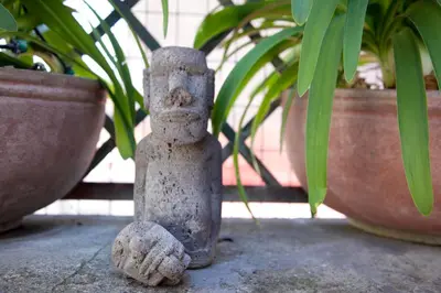 a statue of a cat sitting next to some plants at Terrace Jewel by Campo de Fiori in Rome
