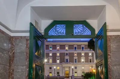 a view of a building with a clock on it at Viminale View Hotel in Rome