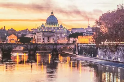 a view of a city with a bridge and a building at B&B La Maison de Jo in Rome