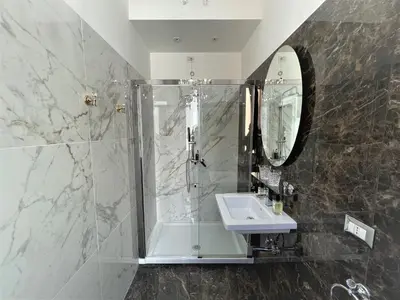 a bathroom with a shower and a sink at Bed And Breakfast King Plaza in Rome