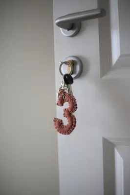 a key chain with the number three on a door at My Sweet Rome Guest House in Rome
