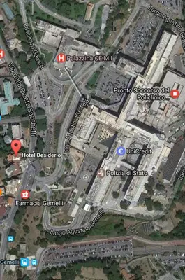 a map of a city with red dots at Hotel Desiderio in Rome