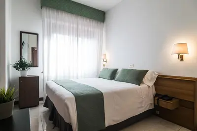 a bedroom with a large bed in a room at Hotel Pacific in Rome