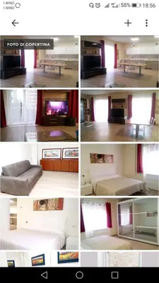 a group of four pictures of a living room at Vetere 101 Apartment in Rome