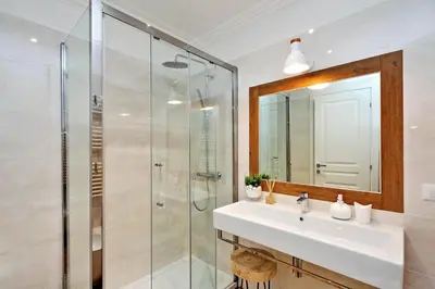 a bathroom with a sink and a shower at Vatican Chic B&B in Rome