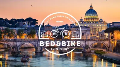 a picture of a bridge with a bike on it at Bed&BikeRome Suite in Rome
