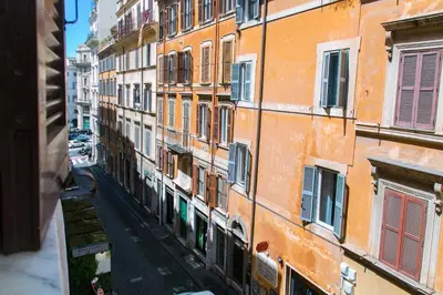 a view of a city street with buildings at Relais Rasella 47 in Rome
