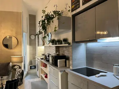 a kitchen with a sink and a counter top at Luca's Vatican Hospitality in Rome