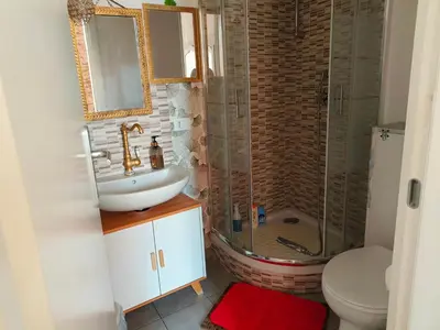 a bathroom with a shower and a sink and a toilet at Marii Piazza Navona in Rome