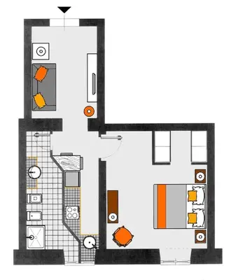 a floor plan of a house at Residenza Termini in Rome